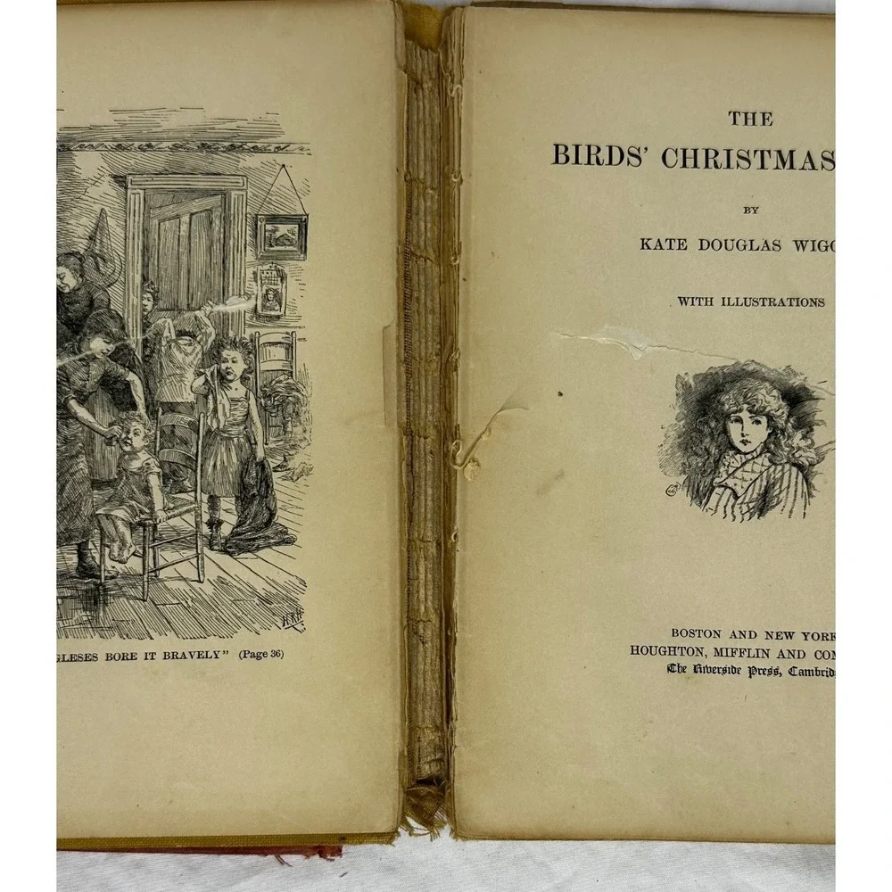 Kate Douglas Wiggin Bird's Christmas Carol Set 2 Books Vintage 1888 Set 2 AS IS